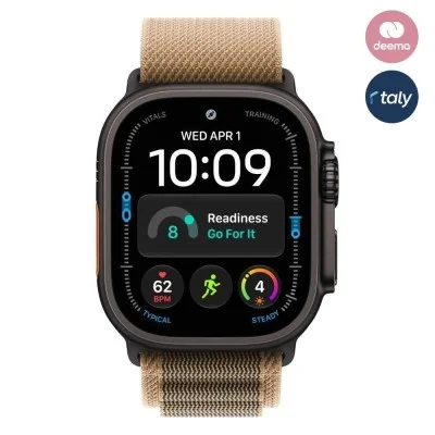 Apple Watch Ultra 4 GPS + Cellular 49mm Natural Titanium Case with Desert Alpine Loop - M